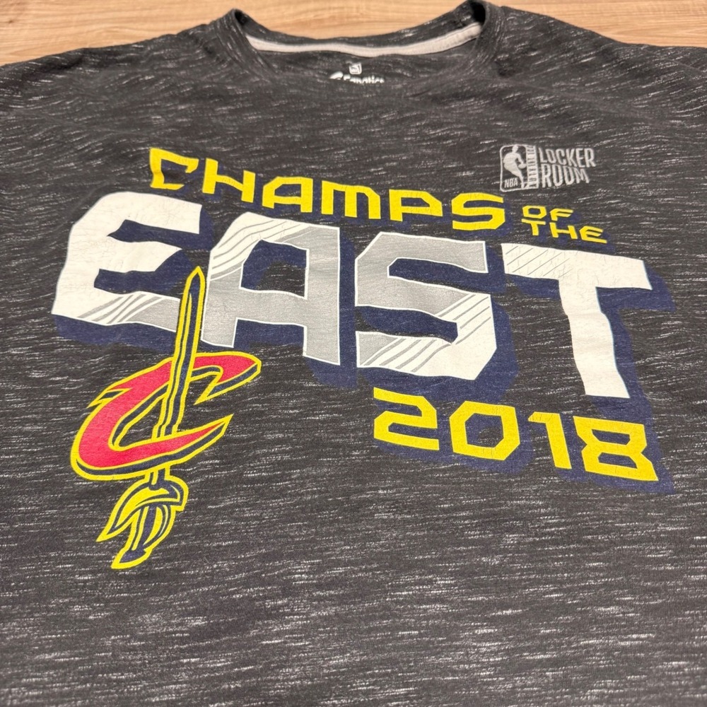 Fanatics Cleveland Cavaliers Shirt Mens 3XL Grey 2018 Champs of the East NBA Tee